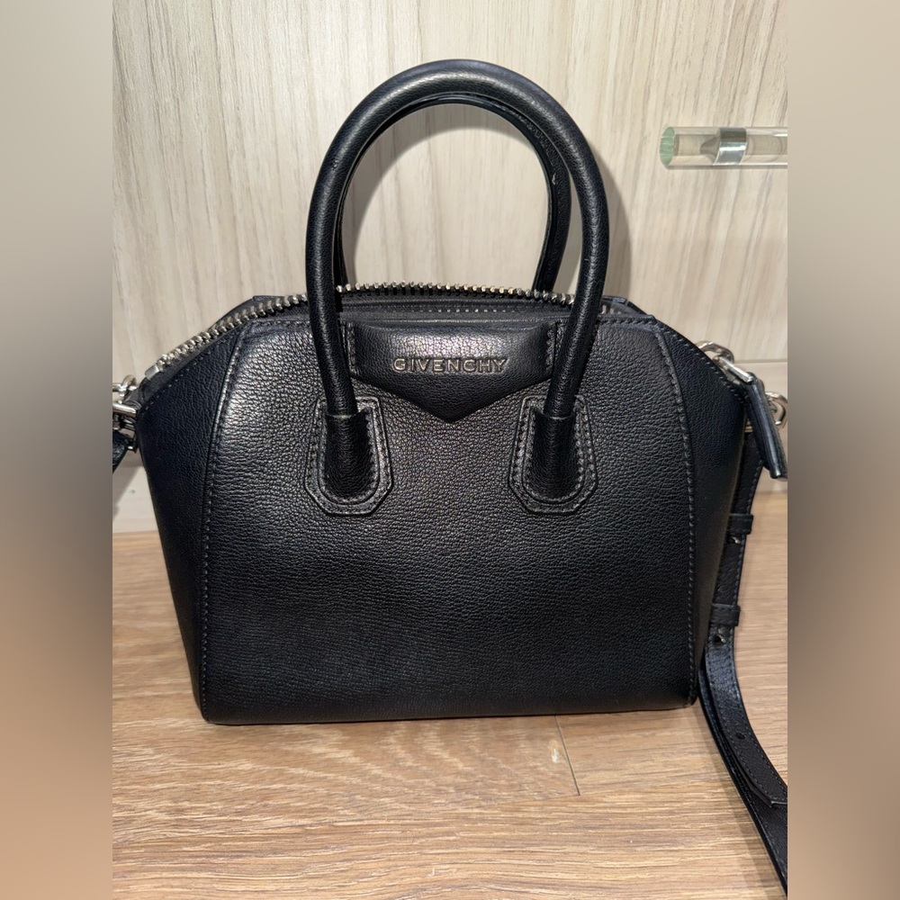 Givenchy Black Leather Antigona Mini Satchel Crossbody